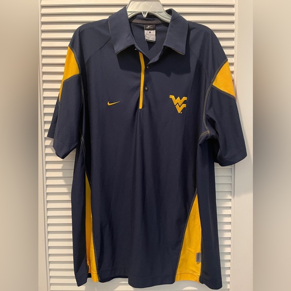 University of West Virginia Mountaineers Nike Dri-Fit Polo Large NEW - Picture 1 of 6
